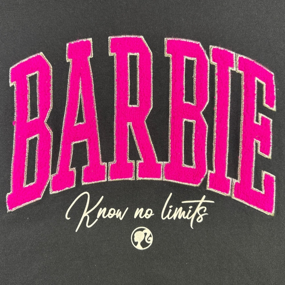 Barbie Women's T-Shirt Short Sleeve "Know No Limits" Black & Neon‎ Pink Large
